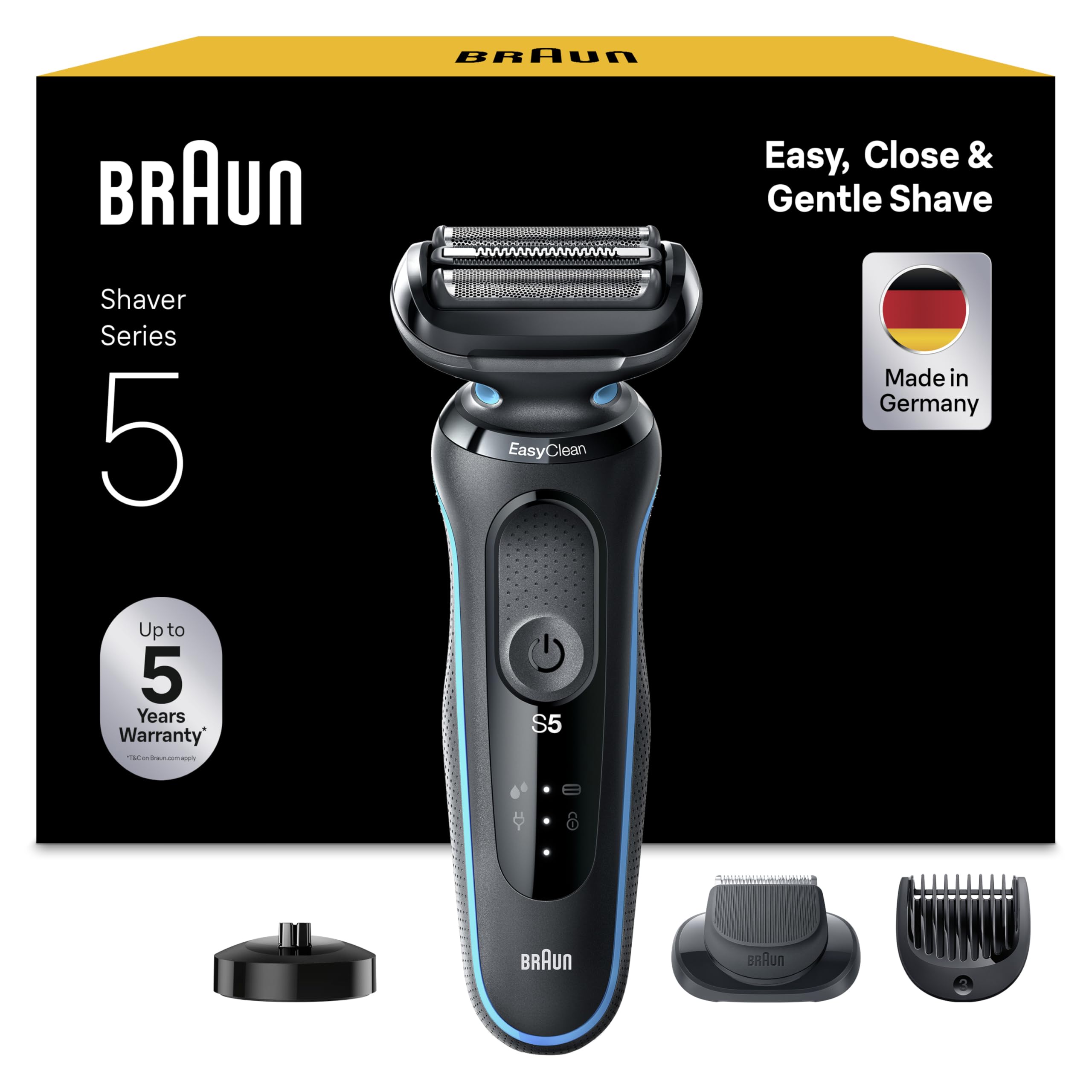 Braun Series 5 Afeitadora Eléctrica Hombre, 51-M4500cs, Gris/Azul